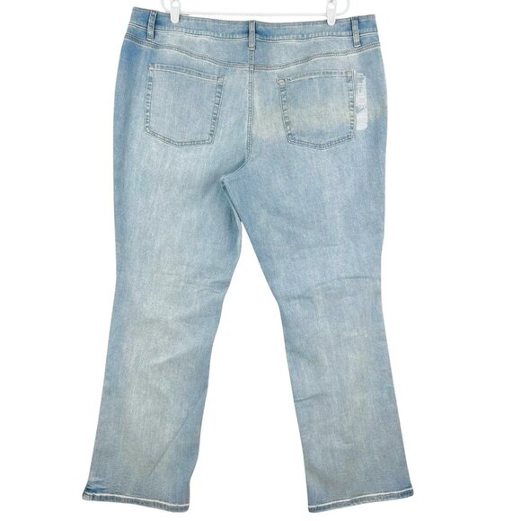 M JEANS CLASSIC Women's Blue Denim Jeans Sz 22W Slim Boot Mid Rise Stretch NWOT - Picture 2 of 11